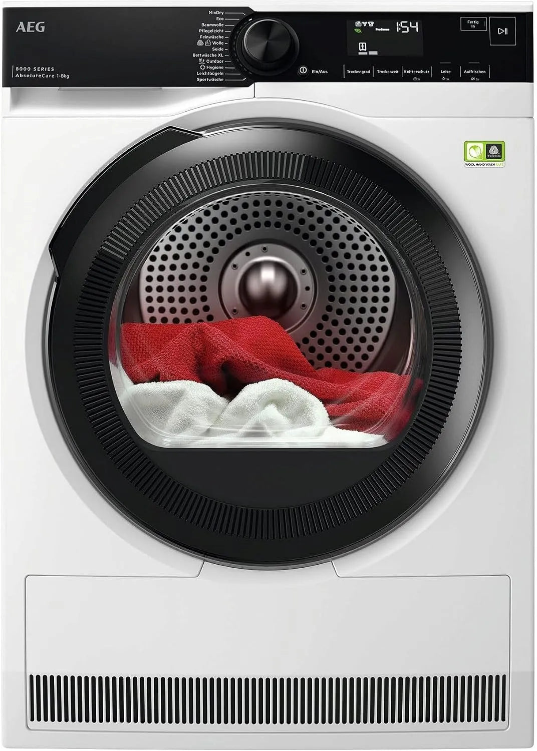 AEG 8T75780 Asciugatrice, 8 kg, vincitore del test della Stiftung Warentest 2025, serie B 8000 AbsoluteCare, con protezione antipiega