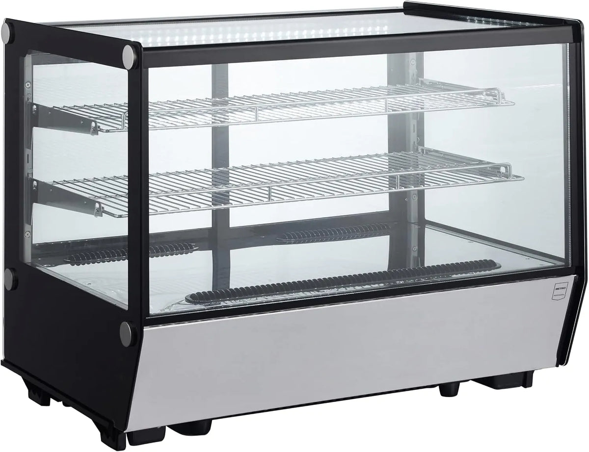 Vetrina refrigerata GCV1160R, 148 L, 160 W, acciaio inox, nero, 2 ripiani, METRO Professional Vetrina refrigerata orizzontale GCV1160R, vetro