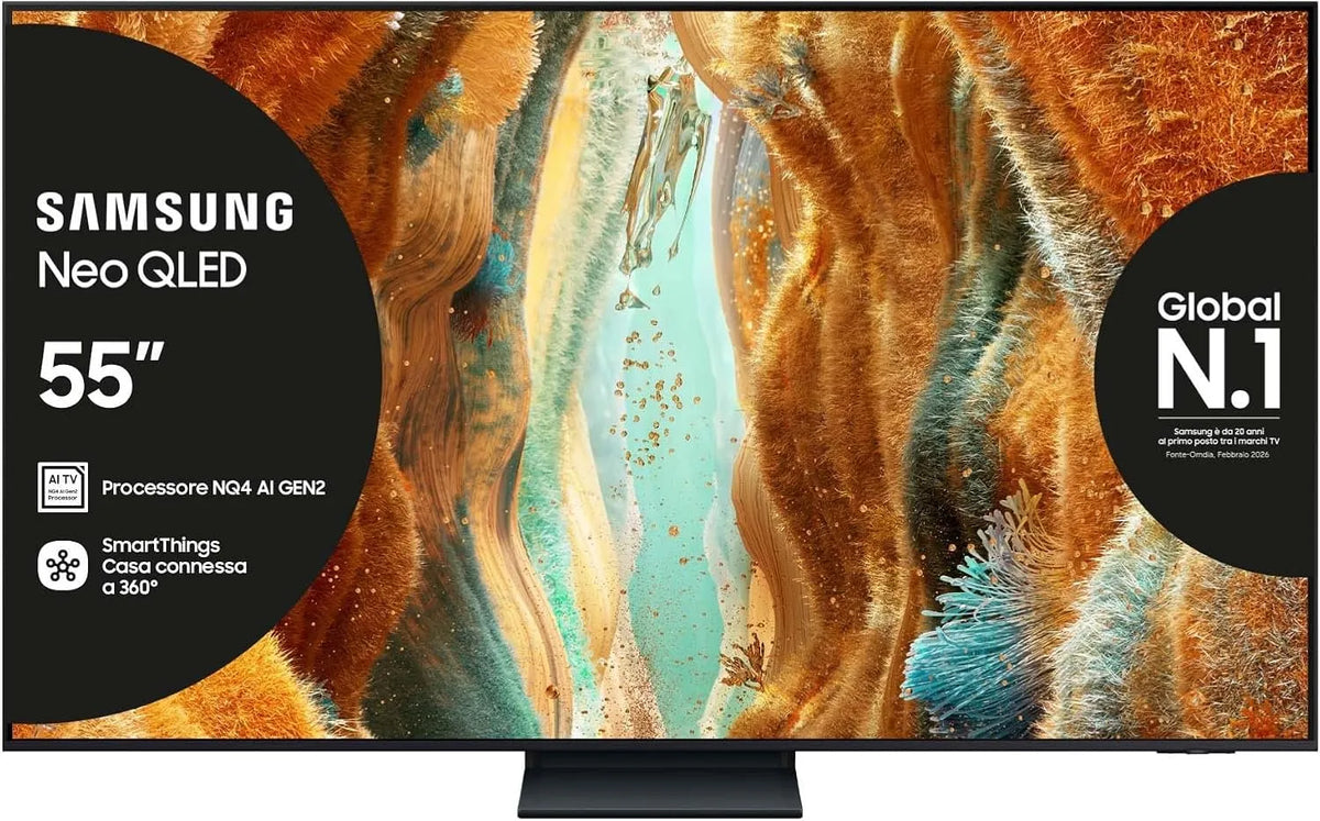 Samsung QE55QN74FATXZT NQ4 Smart TV, 144 Hz, televisore, 4K UHD, QLED, stretto, Tecnologia Quantum Matrix Slim, AI Gen2 Processor, AirSlim Design