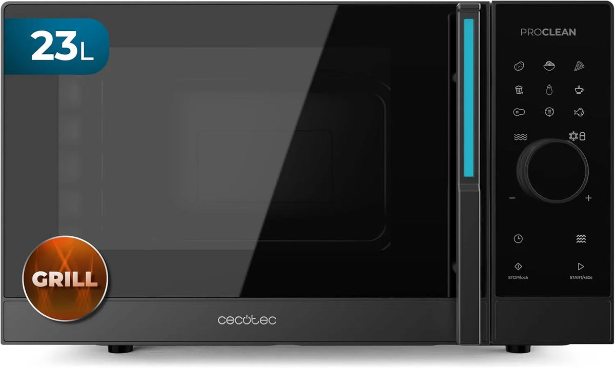Cecotec Forno a microonde, 23 L, 800/1000 W, grill, touch, timer, scongelamento, timer 60 min, piatto girevole 285 mm, 5 livelli di potenza, digitale