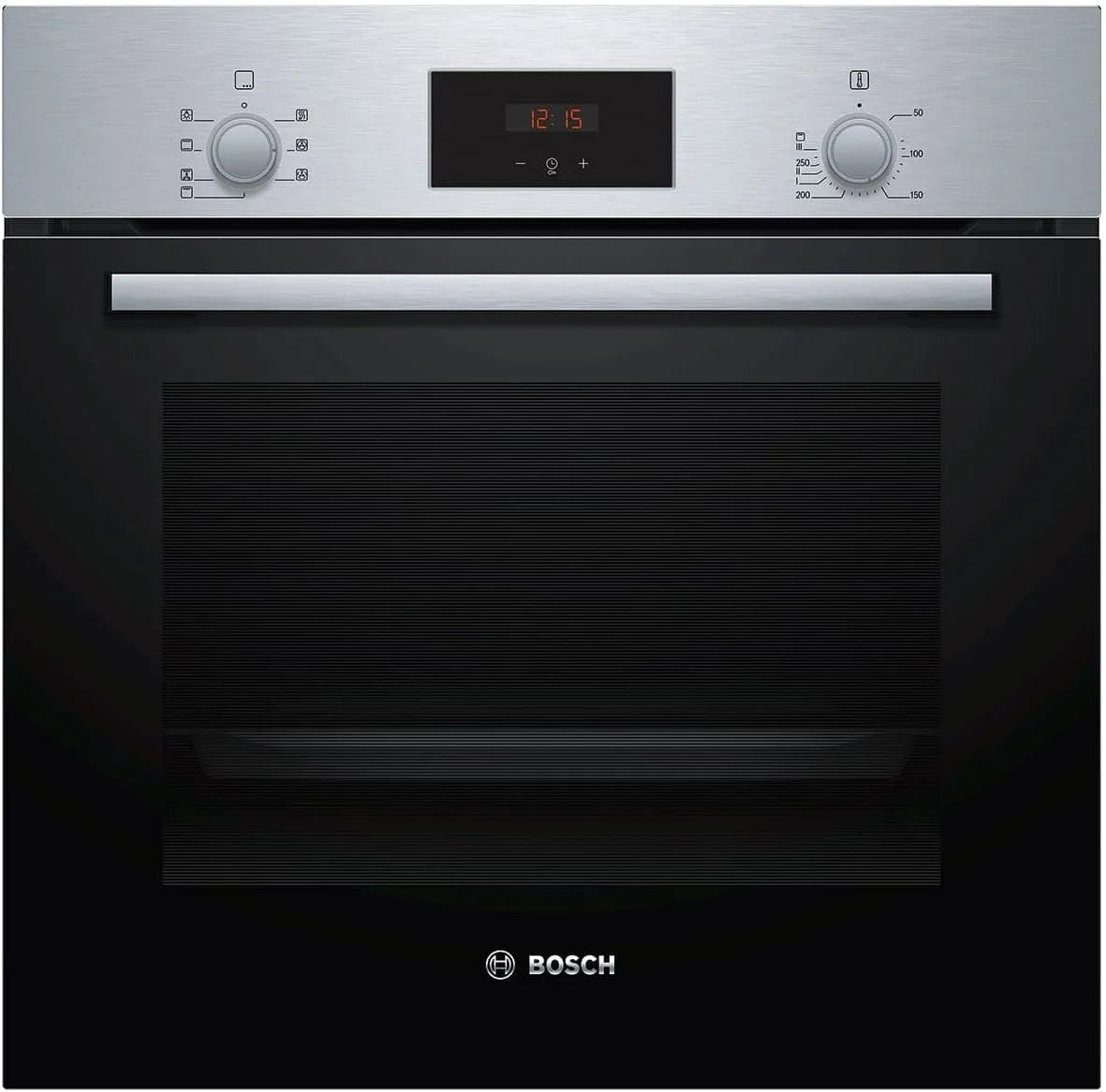 Bosch Serie 2 HBF133BR0 Forno elettrico, 60 x 60 cm, da incasso, 3 livelli, effetto 3D, nero, display LED, EcoClean Direct per la pulizia