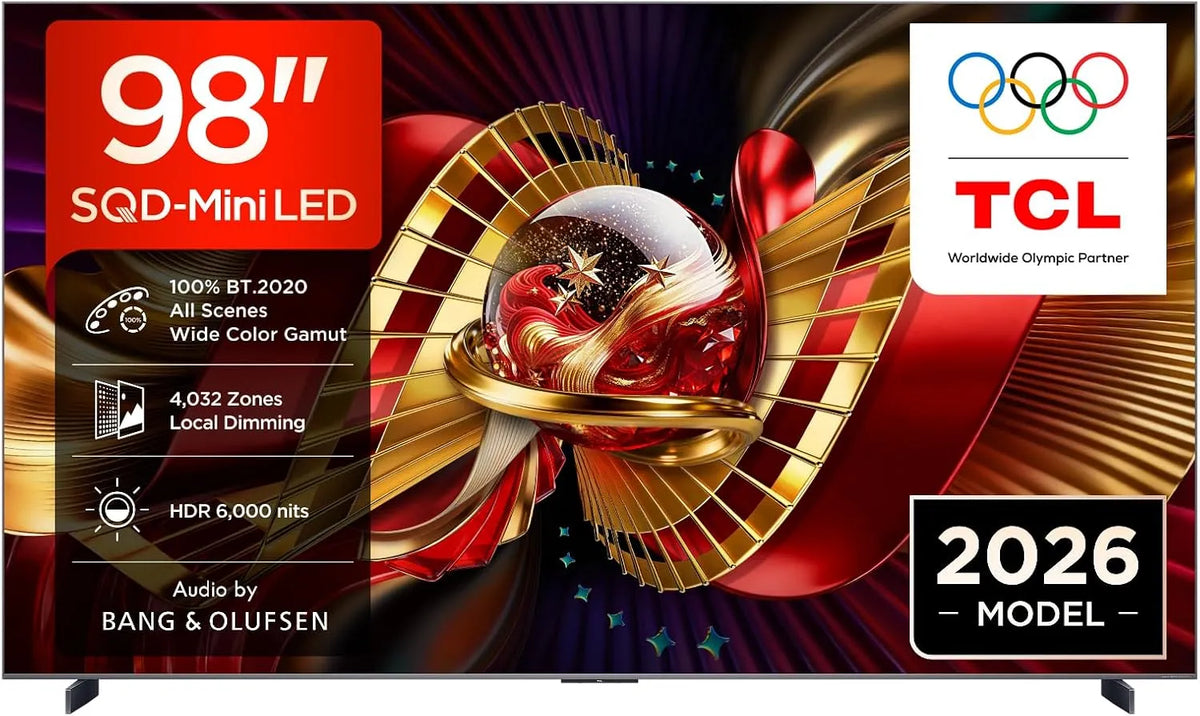 TCL 98C8L 6.000nit Smart TV, 98 pollici, televisore, 4K UHD, HDR, Smart TV SQD‐Mini LED 4K HDR10+ da 98'