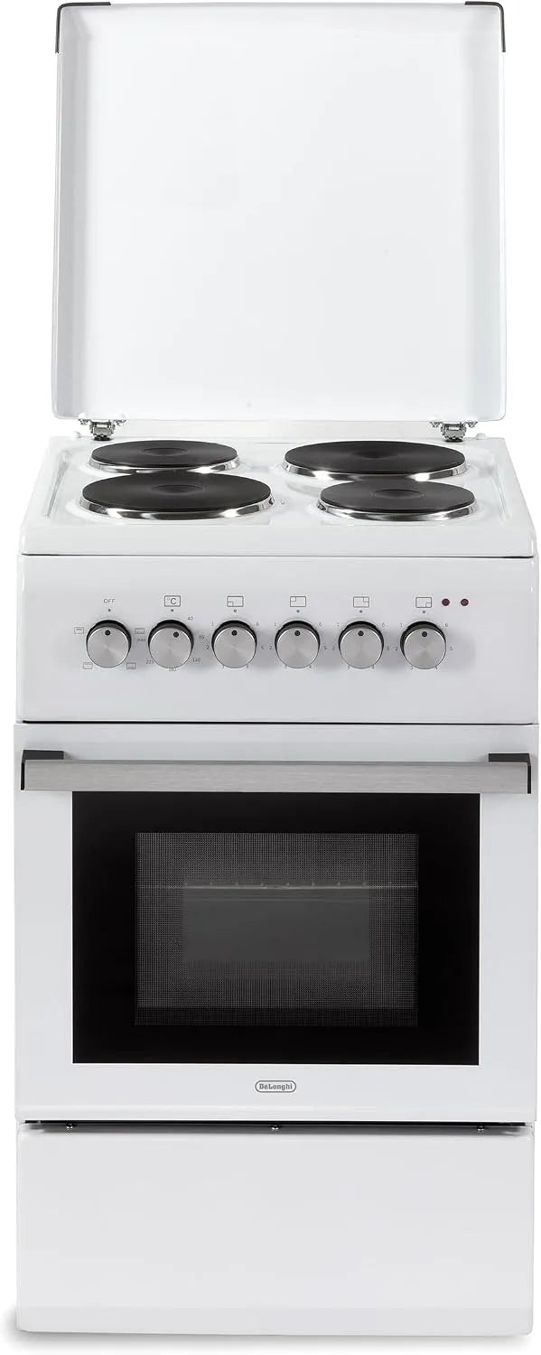 Cucina con forno DL554EWP2, 50x55 cm, 4 fuochi, classe energetica E, bianco, DL554EWP2 - Cucina elettrica con forno elettrico
