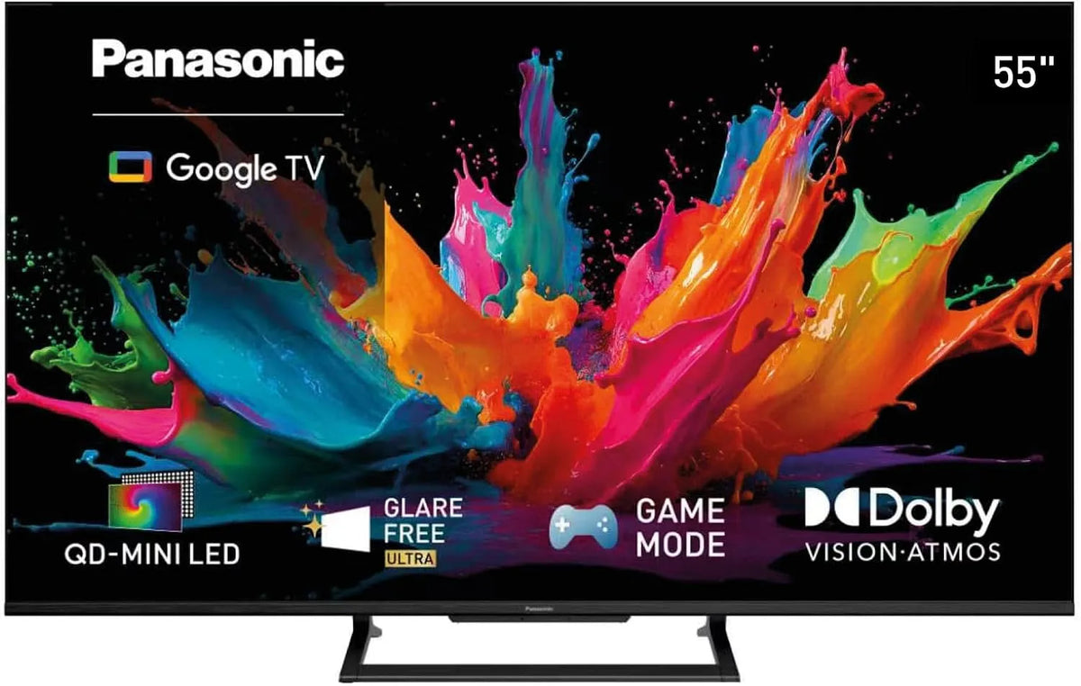 Panasonic TN-55W90C Smart TV, televisore, 4K UHD, 4K QD-Mini LED, Google TV Smart TV, Glare Free Ultra