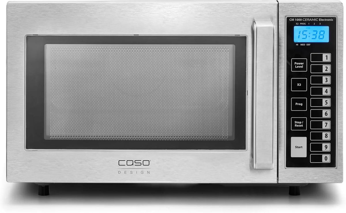 Caso CM1000 Forno a microonde, 25 L, timer, professionale, Ceramic Electronic, 6 livelli di potenza, 1000 Watt, 25 litri, fondo Casotek