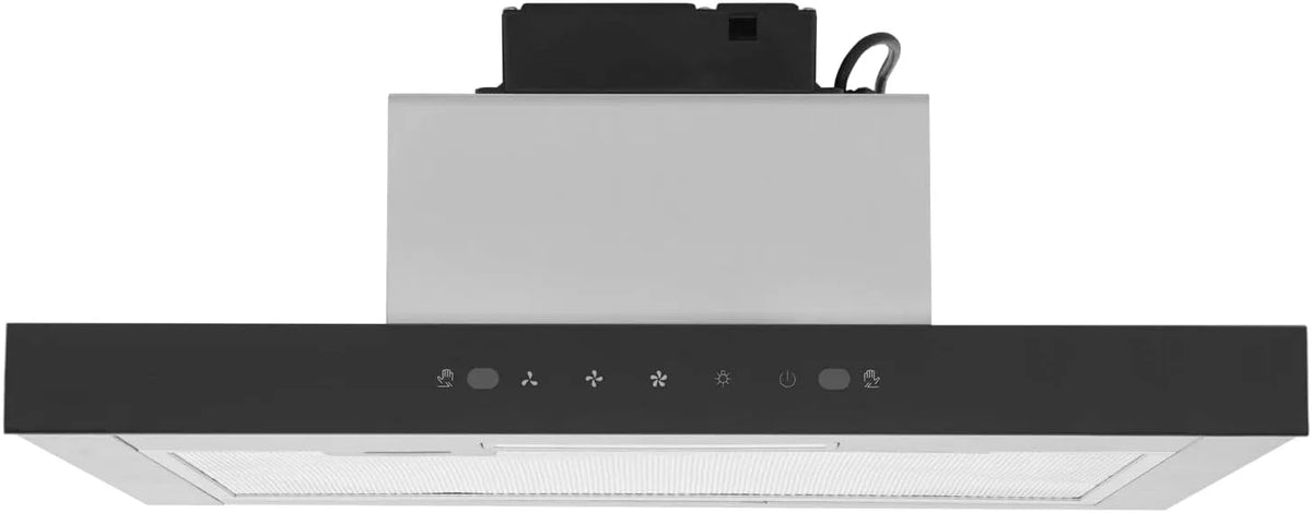 Cappa aspirante, 60 cm, 55 dB, cappa da cucina, montaggio a parete, touch, 3 livelli, acciaio inox, illuminazione a LED, cappa di scarico