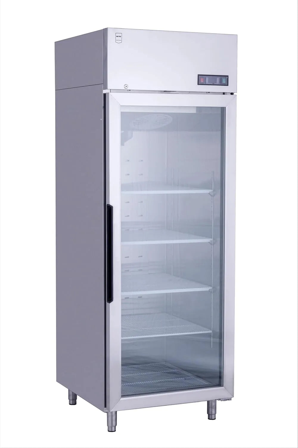Congelatore GFR2700G, 450 L, illuminazione LED, vano congelatore, vetro, freezer verticale, argento, 5 Ripiani, METRO Professional Congelatore con