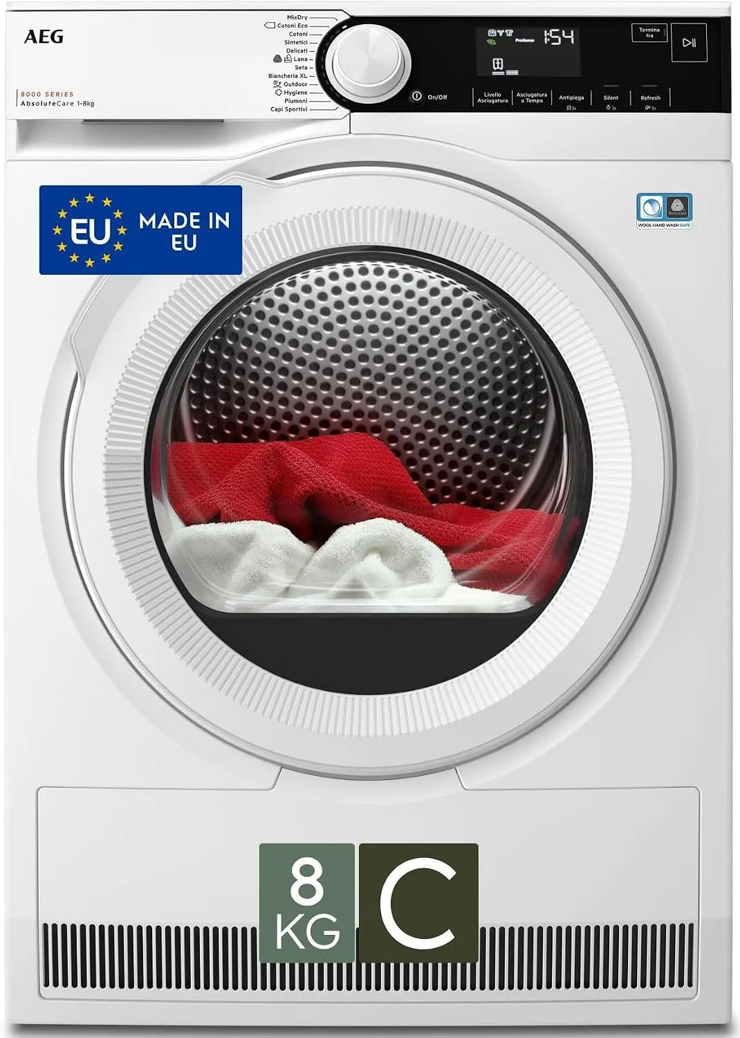 AEG Serie 8000 TR8D83GW Asciugatrice, 8 kg