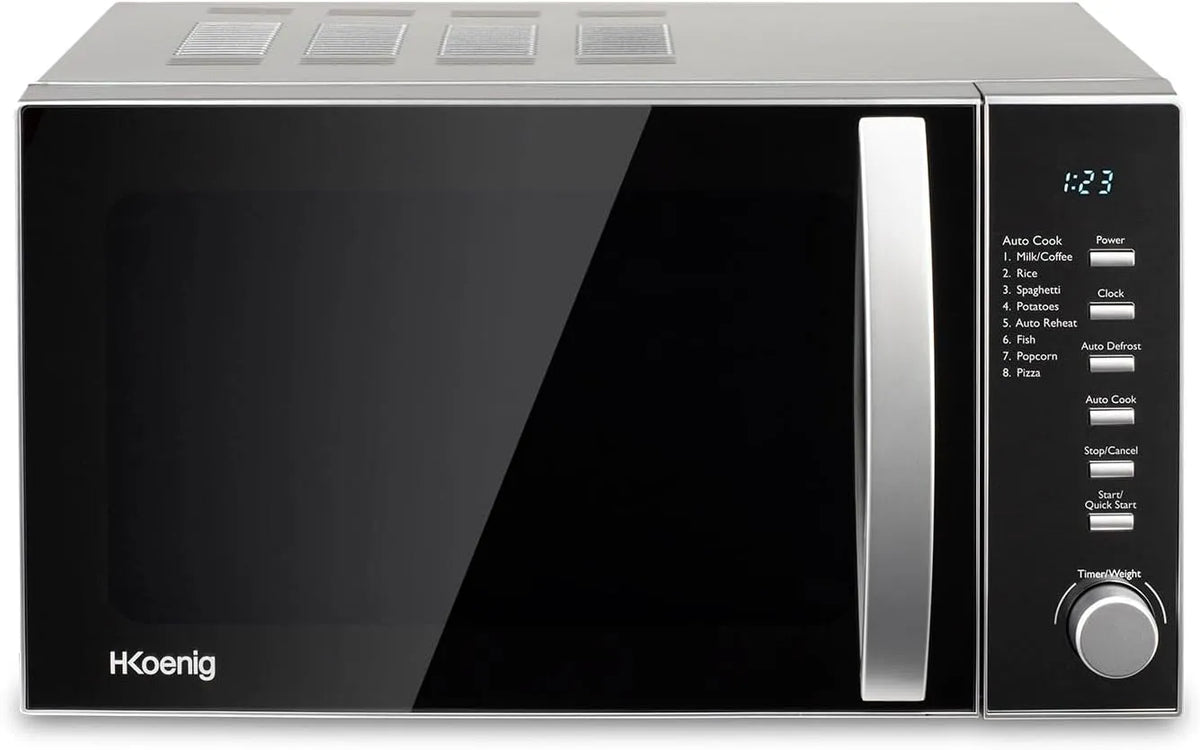 Forno a microonde VIO2, 24, 5 cm, 20 L, 700 W, timer, scongelamento, nero, 6 livelli di riscaldamento, H.Koenig Forno a microonde compatto 20L VIO2