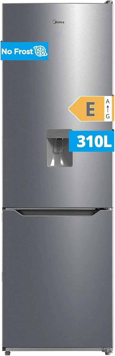 Frigorifero combinato, 310 L, Midea MDRB424FGE02IW, No Frost, libera installazione, touch, frigo con congelatore, Ventilazione MultiFlow, Doppia Porta