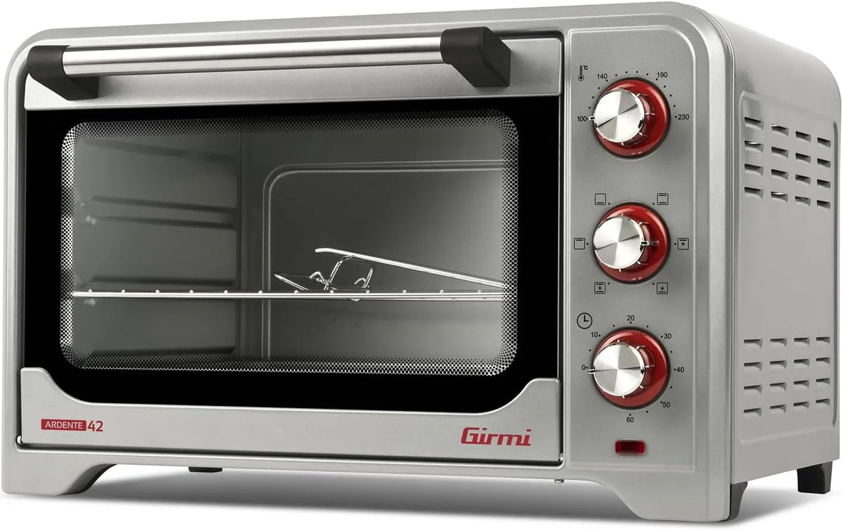 Forno elettrico, 42 L, 2000 W, Girmi FE42, grill, acciaio inox, argento, Griglia Inox, 42 Litri, Ventilazione, Luce interna, Funzione di cottura Base