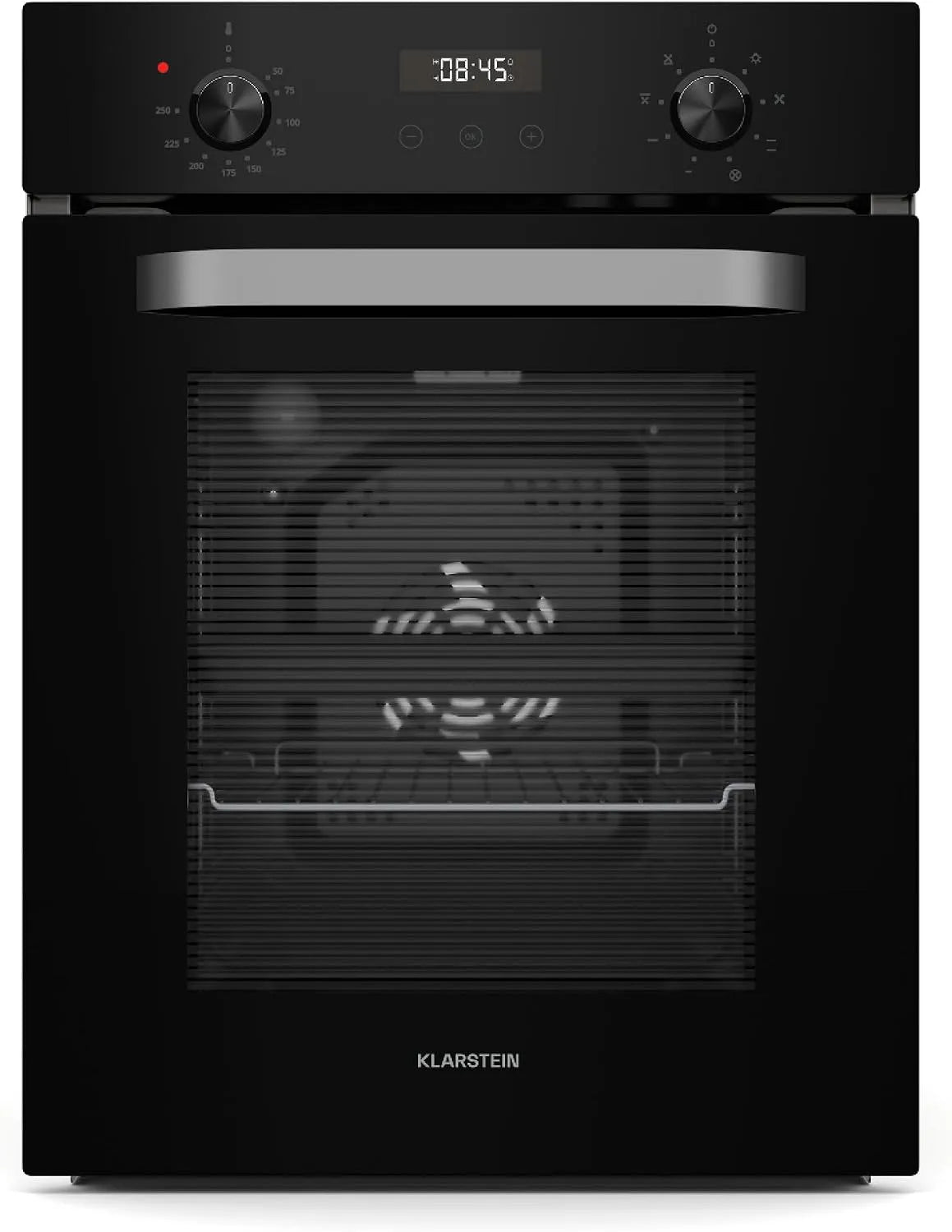 Klarstein Forno elettrico, 49 L, 9 programmi, classe energetica E, da incasso, timer, vapore, rimovibile, nero, 9 Funzioni, Forno Ventilato