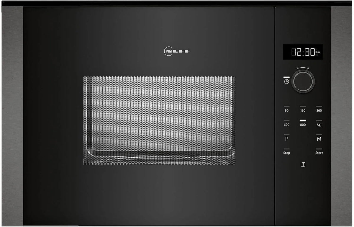 NEFF HLAWD23G0 Forno a microonde, grill, da incasso, N 50, facile da usare grazie alla manopola girevole e al display LED Plus, Programmi automatici