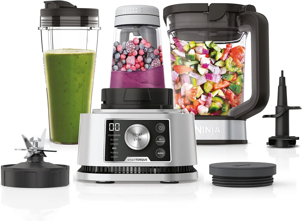 Ninja CB350EU Frullatore, 1200 W, argento, Frullatore Power Nutri 3 in 1, Ninja Foodi