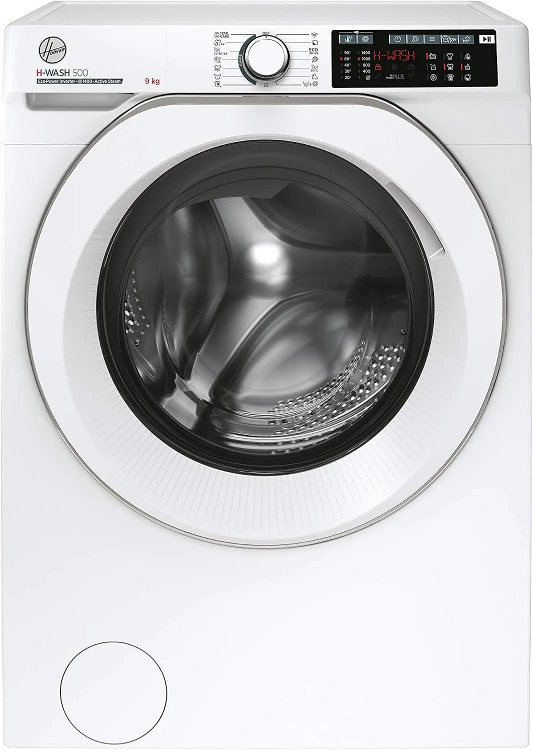 Hoover 49AMC/1-S Lavatrice, 60x54x85 cm, 9 kg, classe energetica A, Wi-Fi, Bluetooth, Inverter, vapore, bianco, 1400 Giri, Carica Frontale, Funzione
