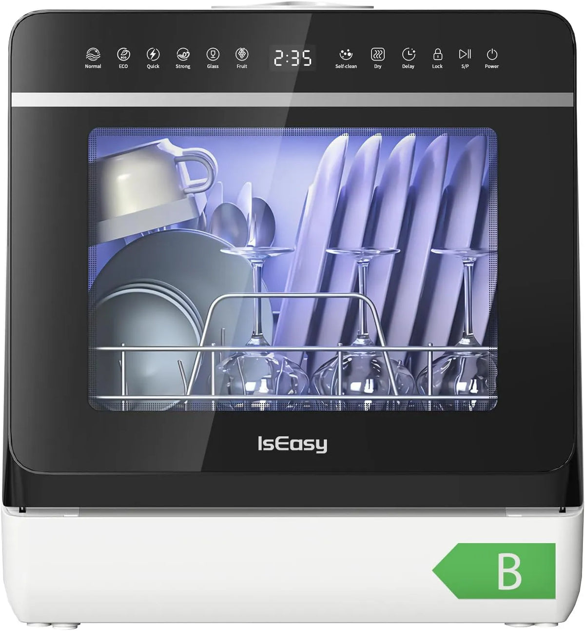 Dell Lavastoviglie, 5 L, 3 programmi, portatile, touch, Mini Lavastoviglie da Tavolo, con Funzione di Addolcimento Dell'acqua, Ideale per Cucine