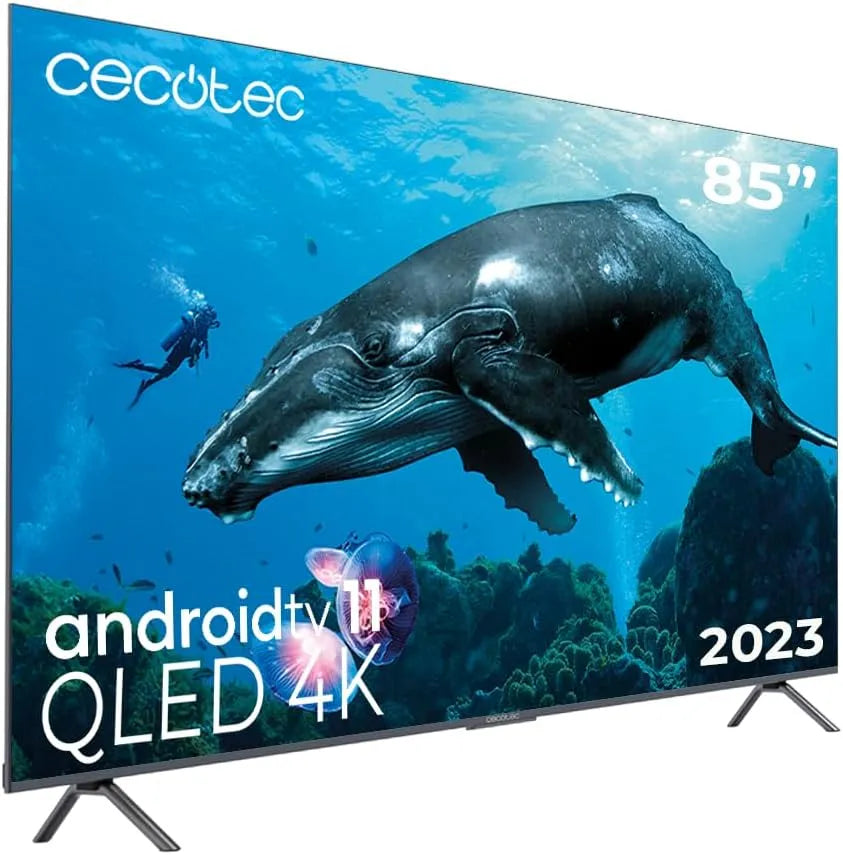 Cecotec VQU30085 Smart TV, 85 pollici, 120 Hz, televisore, 4K UHD, QLED, HDMI, Wi-Fi, Android OS, registrazione PVR, Dolby Vision&Atmos, 120Hz