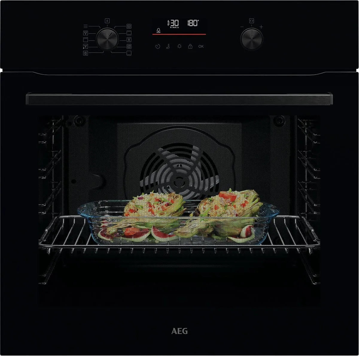 AEG serie 5 TU5PB40WSK Forno elettrico, 45 programmi, da incasso, touch, 3 livelli, nero, 4 programmi automatici, serie 5 aria calda ad anello: