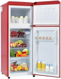 Congelatore, 92 L, freezer verticale, rosso, Frigorifero Retro 92L Doppia Porta