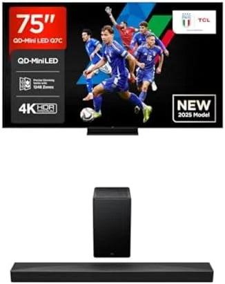 Apple 75Q7C Q65H Smart TV, televisore, 4K UHD, QLED, HDR, audio Dolby, HDMI, Bluetooth, 1 con tecnologie Dolby Atmos e Ray Funziona con Airplay
