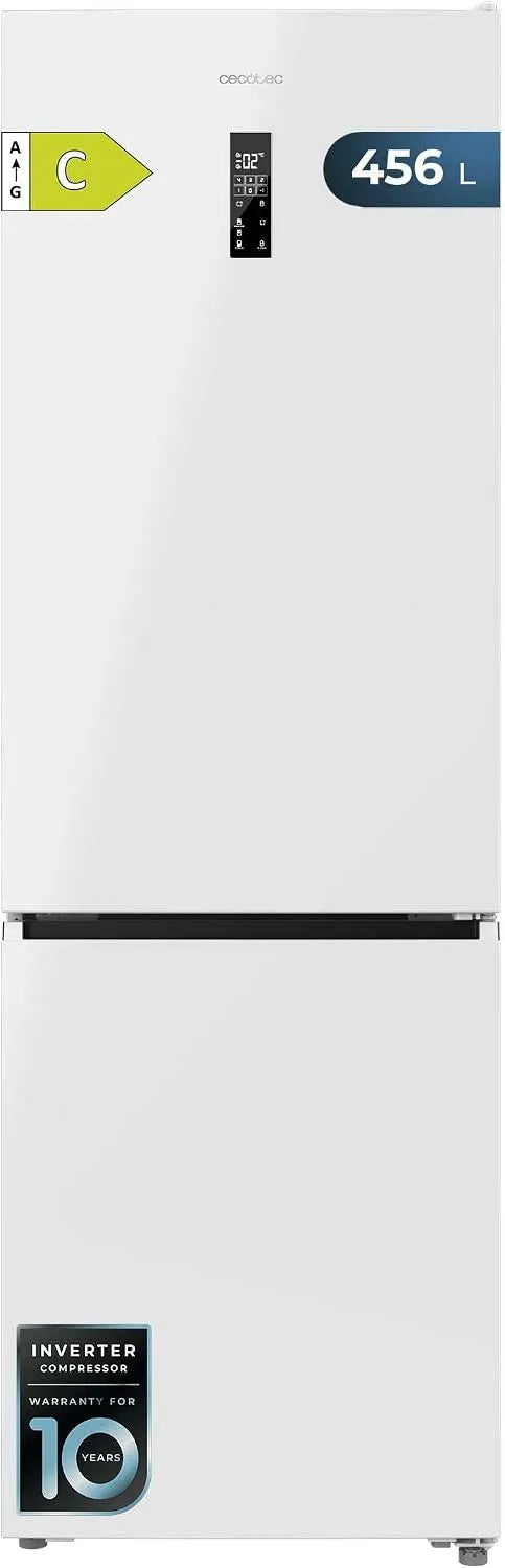 Cecotec Bolero CoolMarket Combi Frigorifero combinato, 456 L, No Frost, Inverter, frigo con congelatore, bianco, Altezza 201cmx59, 5cm Larghezza