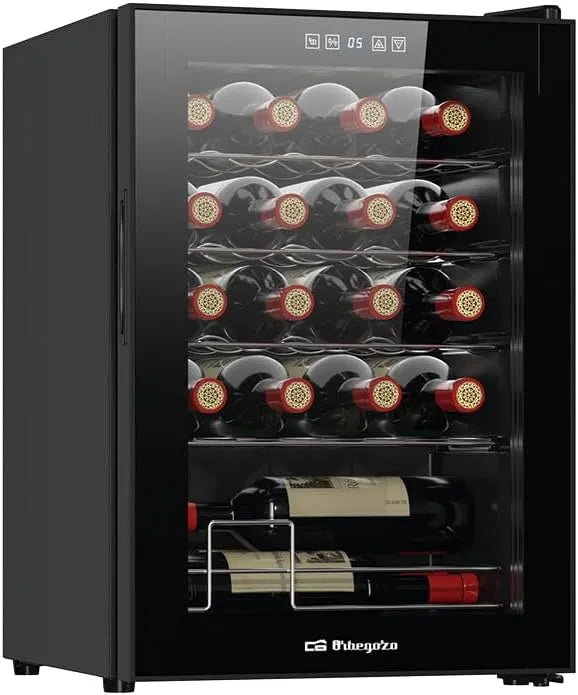 modello R600a, Orbegozo VCO 2000 - Cantina per cantina, volume 53 litri, capacità per 20 bottiglie, temperatura 5-18°, classe G, raffreddamento a