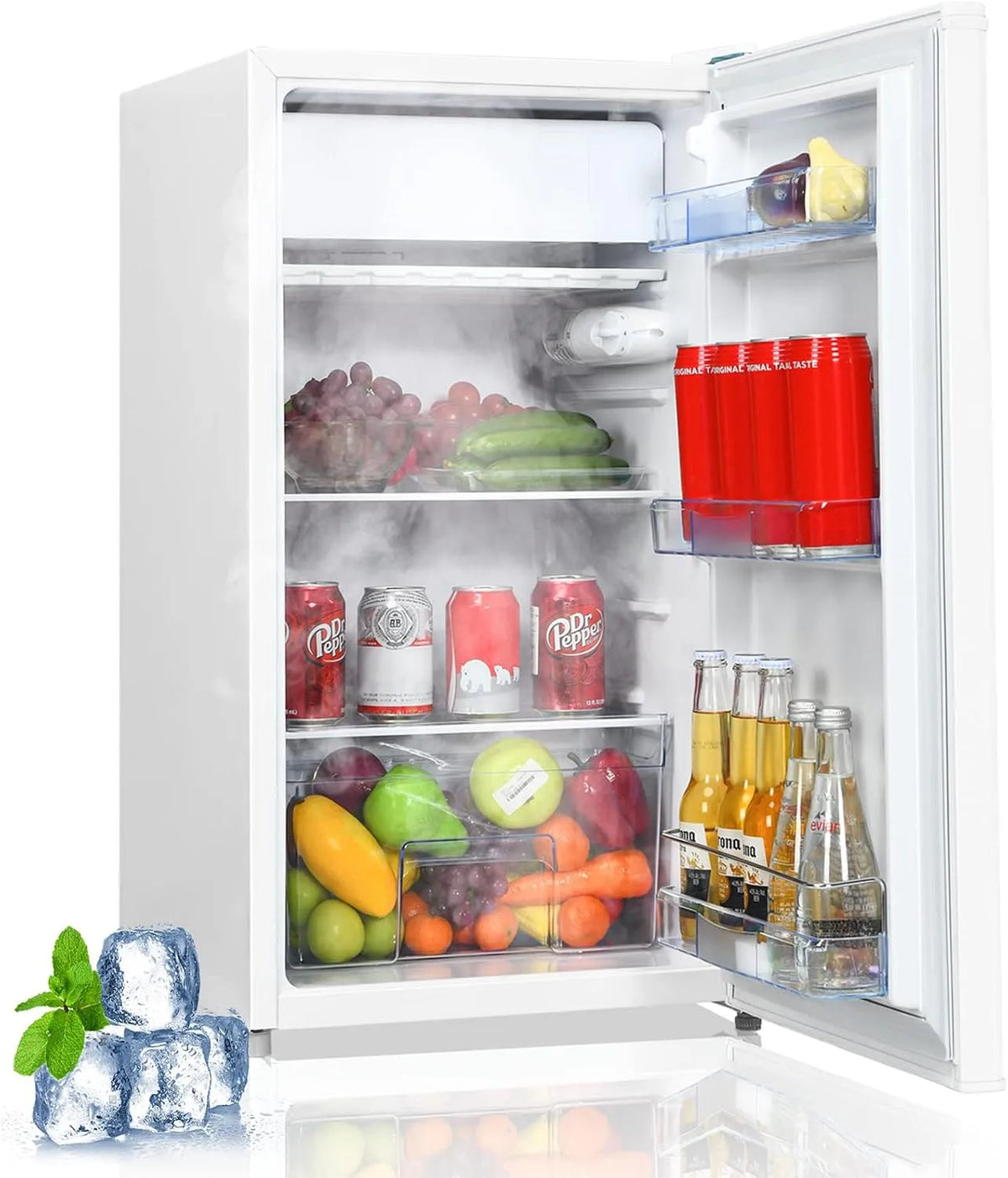 Frigorifero combinato RELAX4LIFE, 91 L, frigo con congelatore, bianco, RELAX4LIFE Frigorifero Monoporta, Temperatura Regolabile, Vano Portaoggetti