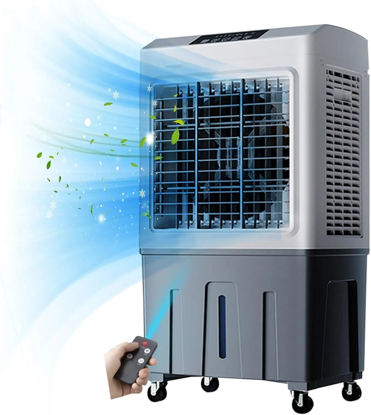 Ventilatore, 50 L, portatile, 3 velocità, oscillazione, professionale, Flusso d'Aria Potente per Ambienti Fino a 60