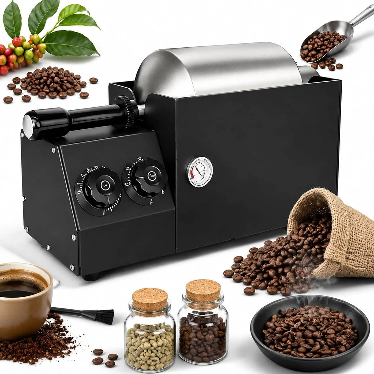Prodotto Tostatrice elettrica per chicchi di caffè da 1500 W e granella di noci