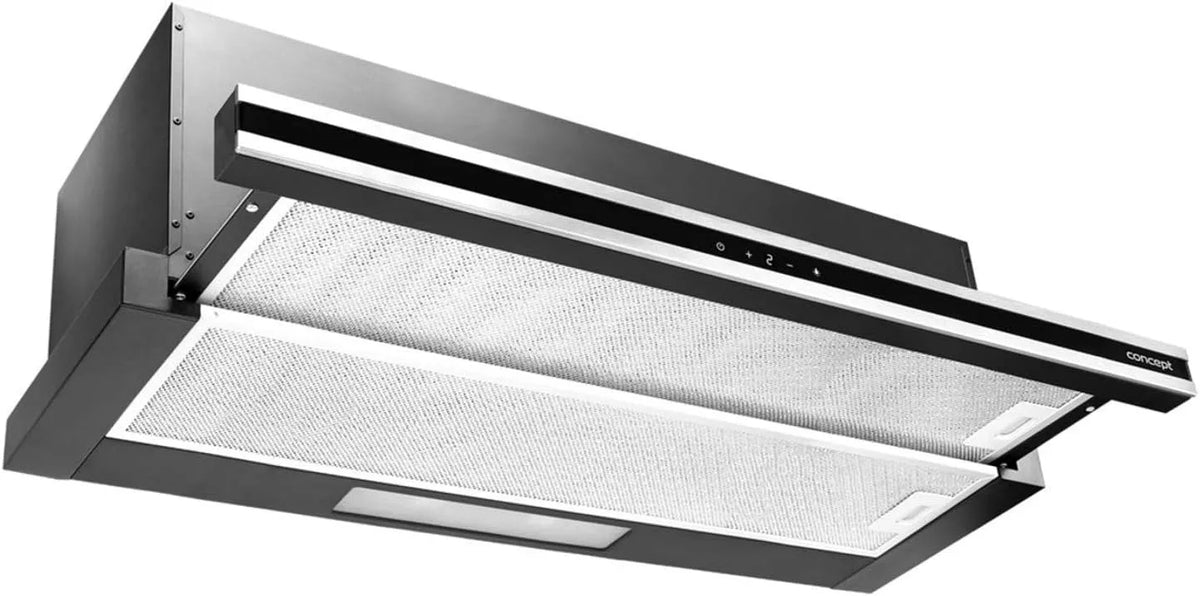 Concept Cappa aspirante, 90cm, cappa da cucina, touch, 3 livelli, Cappa Concept Sinfonia Aspirante Estraibile Integrata 90cm Illuminazione a LED