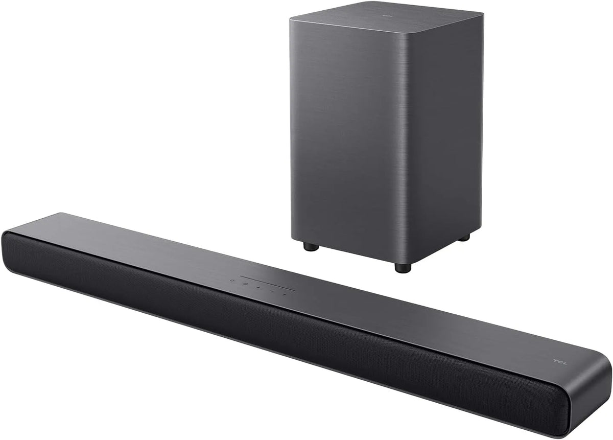 TCL S55HE Soundbar, 220 W, montaggio a parete, Bluetooth, audio Dolby, HDMI, USB, Dolby Atmos, DTS Virtual:X, HDMI eARC, 220W, subwoofer wireless