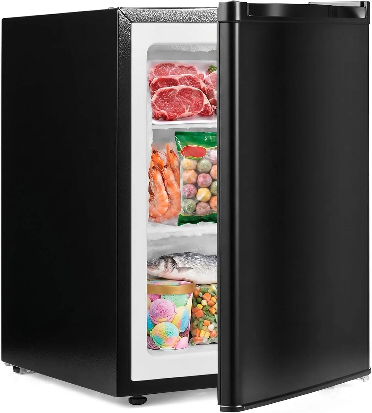 Congelatore, freezer verticale, termostato regolabile, ripiani rimovibili, ufficio e