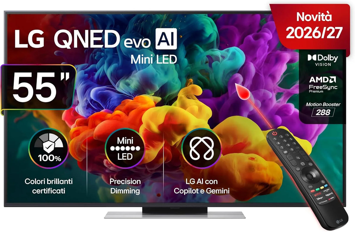 LG QNED86B Smart TV, 55 pollici, televisore, 4K UHD, Serie QNED86B 2026 Smart TV 4K - 55QNED86B6B