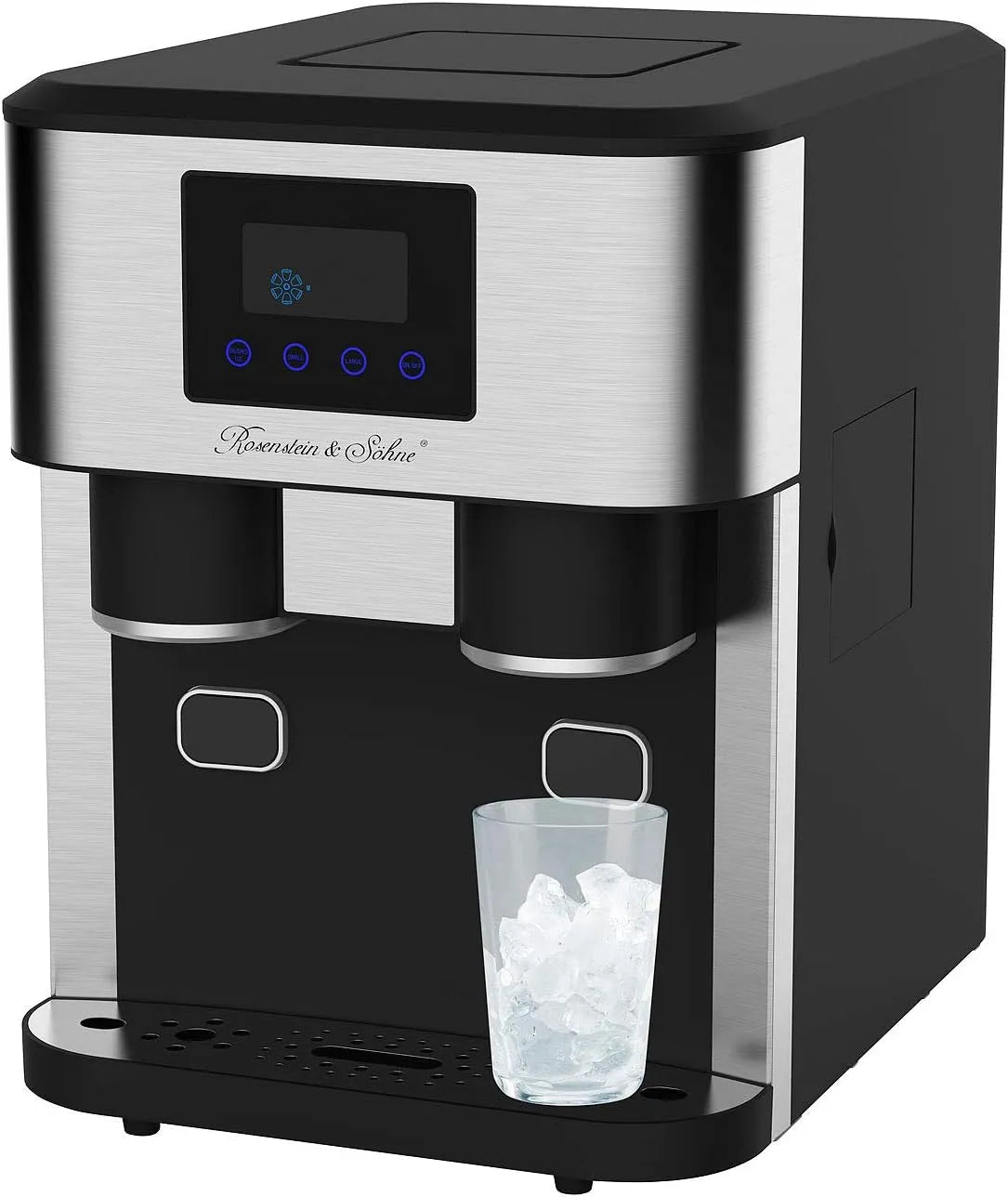 Prodotto Ghiaccio in 2 dimensioni, Rosenstein & Söhne macchina per tritato: Macchina per ghiaccio e distributore d'acqua, Ghiaccio tritato, gelato