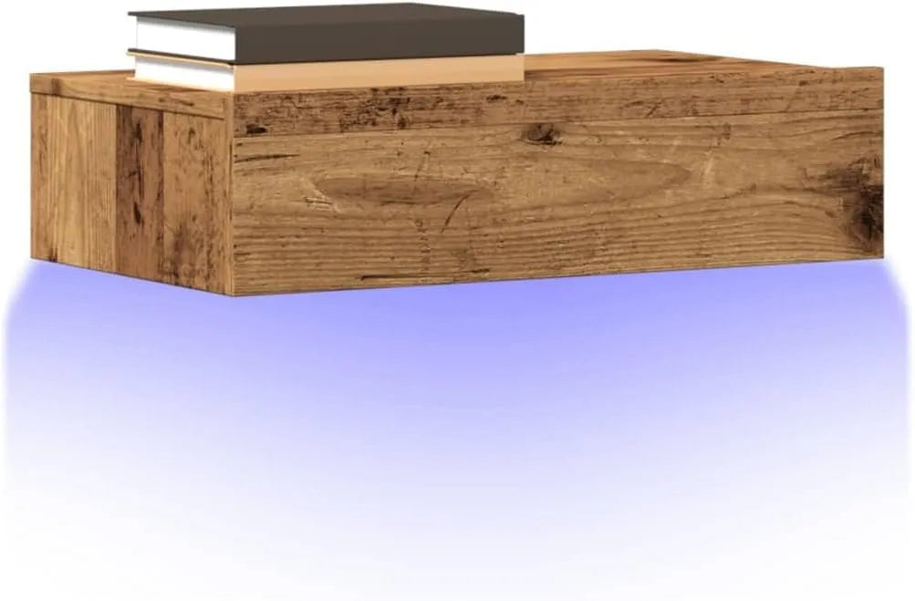 Smart TV, 60x35x15, 5 cm, televisore, Brokky Mobili Porta TV con Luci LED 2 pz Legno Antico 60x35x15