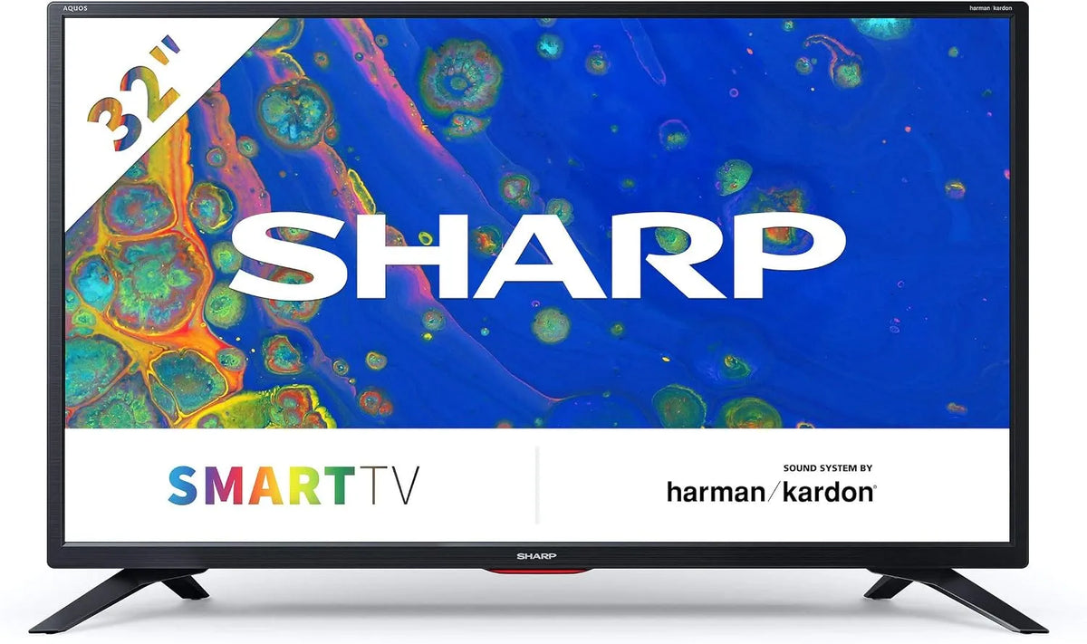 Sharp 32BC6E 3xHDMI Smart TV, 32 pollici, 1366 × 768, classe energetica A, 3 HDMI, 2 USB, televisore, Wi-Fi, DVB-T2, nero, 2021, 2xUSB, Sharp Aquos