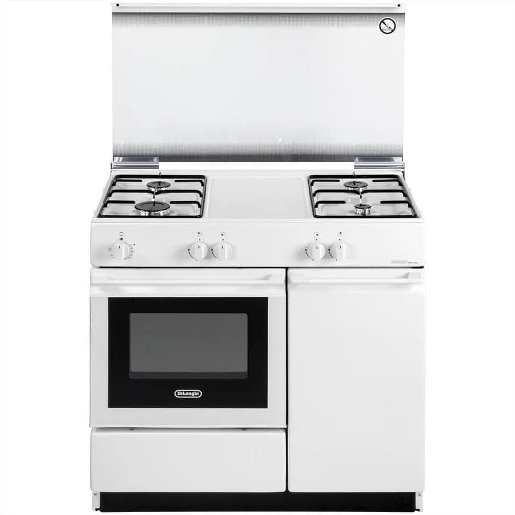Cucina a gas con forno elettrico, 86x50 cm, 4 fuochi, classe energetica B, De Longhi SEW 8540 NED Linea Smart