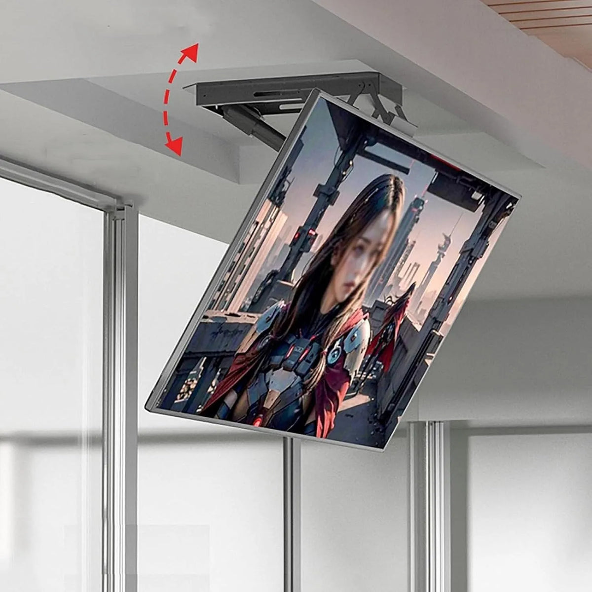 Smart TV, 75 pollici, televisore, inclinazione da 0 a 85°, meccanismo di Sollevamento a Scomparsa, Supporto TV motorizzato, Supporta Fino