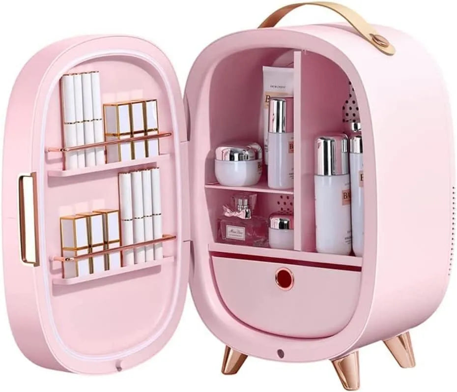 Frigorifero, portatile, professionale, Mini Frigorifero di Bellezza Portatile Professionale per Il Trucco cosmetico con Specchio per la Cura della