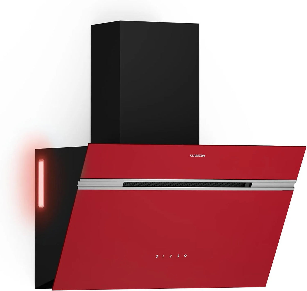Klarstein Cappa aspirante, 60cm, 600 m3/h, 68 dB, classe energetica A, cappa da cucina, scarico e ricircolo, 3 livelli, Cappa con LED, ora