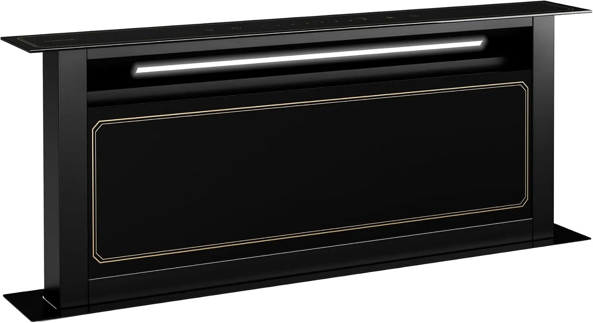 Klarstein Cappa aspirante, 720 m3/h, 52 dB, cappa da cucina, touch, nero, LED, Touchscreen, KLARSTEIN Victoria - Cappa a Scomparsa, Ora