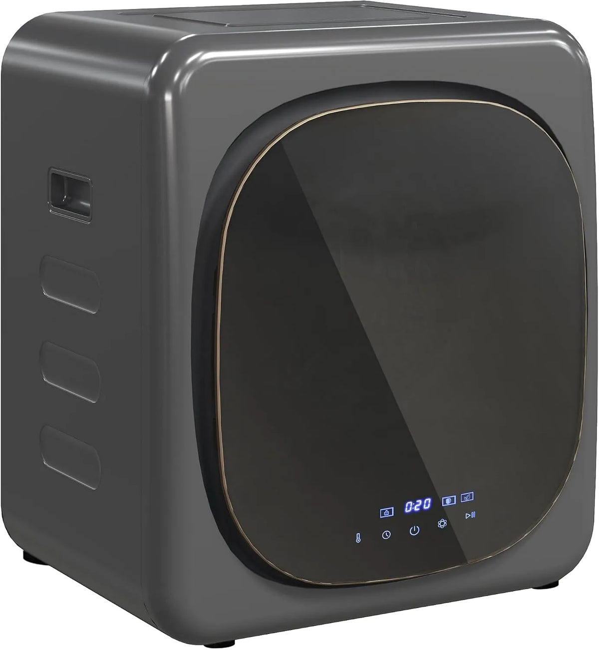 Asciugatrice, 800 W, 6 programmi, 4 kg, touch, 4K UHD, grigio, HOMCOM Mini asciugatrice con 6 programmi touchscreen LED 4kg 800W grigio