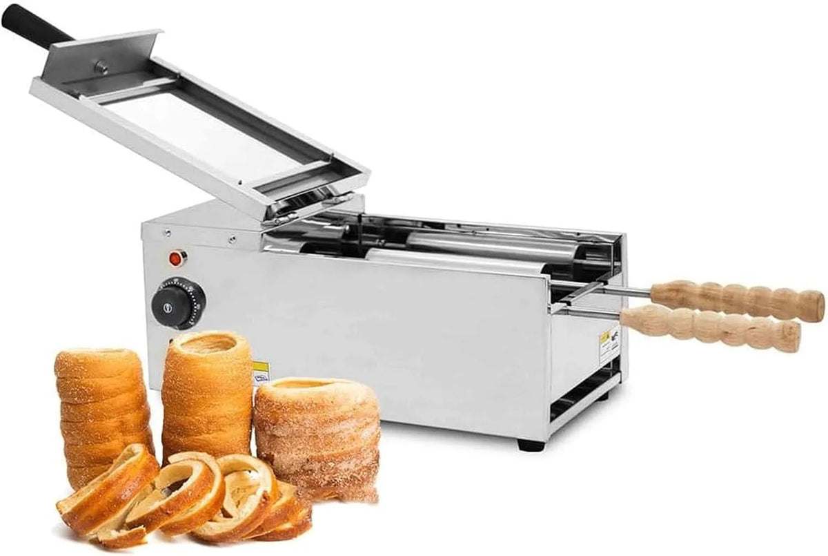 Forno elettrico, 1600 W, professionale, 2 zone di temperatura, cucine domestiche e Snack Bar, 2 rulli, 1600W, Temperatura Regolabile, Ideale per