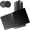 Cappa aspirante, 90 cm, 567 m3/h, cappa da cucina, GASLAND AR90BS CF176, montaggio a parete, Boost, nero, Filtro a Carboni Attivi CF176 Incluso