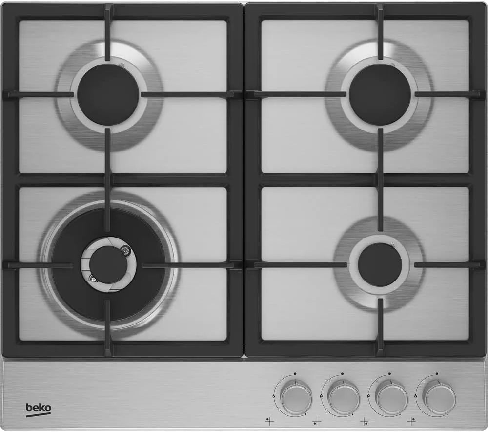 Piano cottura a gas HIAW64225SX, 4 fuochi, acciaio inox, fornello a gas