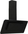 Cappa aspirante, 90 cm, cappa da cucina, scarico e ricircolo, illuminazione LED, 3 velocità, montaggio a parete, acciaio inox, nero, incluso filtro