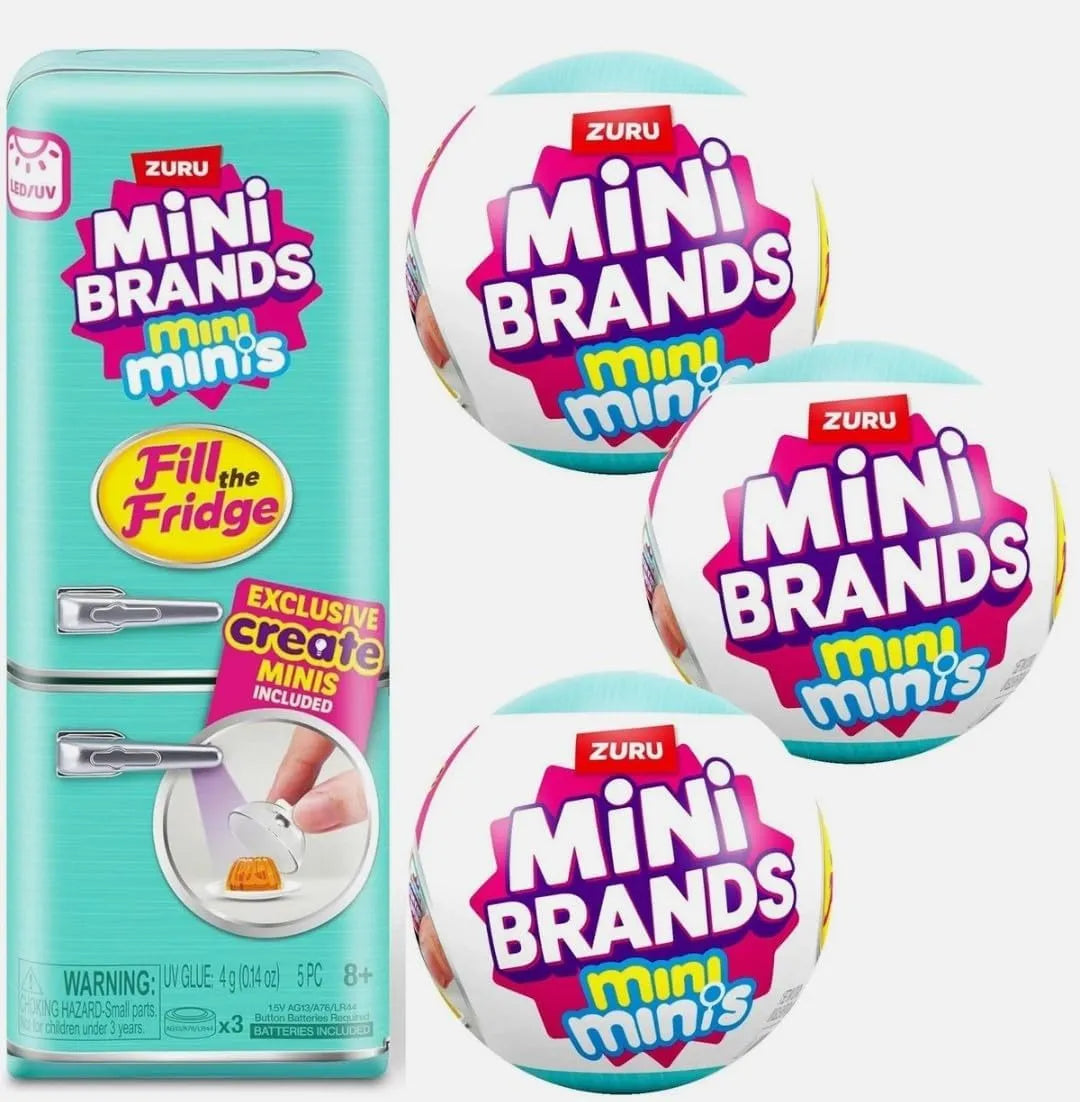 Frigorifero, Mini Brands, Zuru Mini frigorifero + 3 capsule, riempi il set del frigorifero