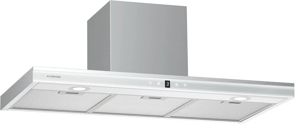 Klarstein 6000K Cappa aspirante, 90cm, 110 W, 700 m3/h, cappa da cucina, touch, Wi-Fi, 3 livelli, nero, LED da, 110W, WiFi & Touch, Ora, Efficienza