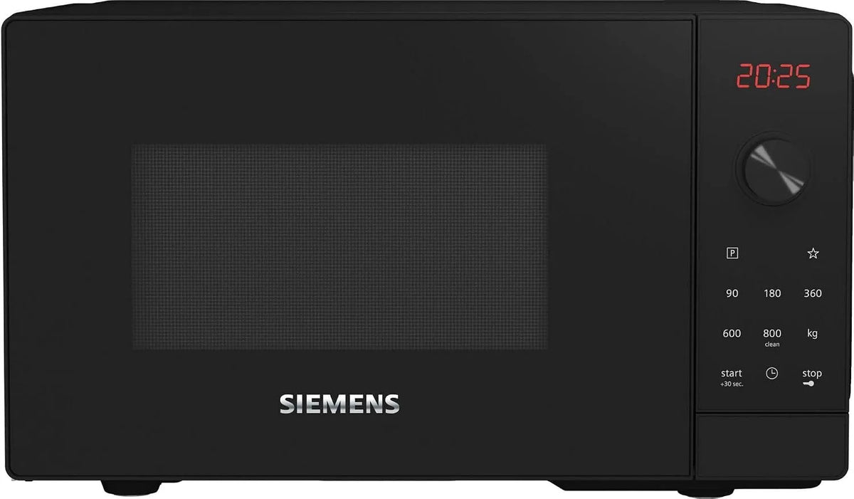 Siemens iQ300 FF023LMB2 Forno a microonde, 44 x 26 cm, 20 L, nero, piatto girevole 27 cm, cookControl7 programmi automatici, 800 Watt, fermata porta